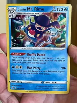 POKEMON GALARIAN MR. RIME SWSH079 PROMO BLACK STAR COSMOS HOLOFOIL NM CARD - Image 1