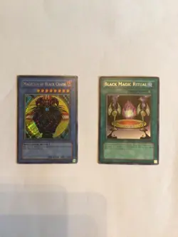 Yugioh Magician Of Black Chaos & Black Magic Ritual PP01 Secret Rare Pair MP/MP - Image 1