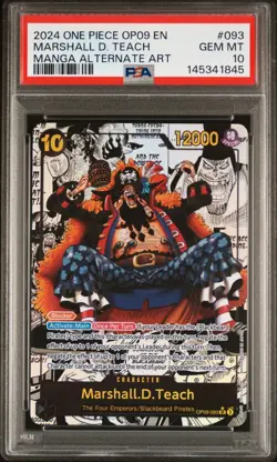 Marshall D. Teach PSA 10 - OP09-093 - Manga Alt Art - One Piece TCG - Image 1
