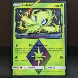 Celebi Prism Star 19/214 LP/NM Lost Thunder Rare Holo Foil Pokemon TCG Set Card - Image 1