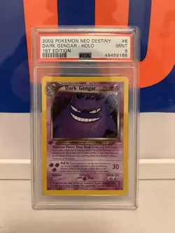 2002 Pokemon Neo Destiny 1st Edition #6 Dark Gengar Holo PSA 9 MINT - Image 1