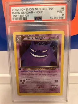 2002 Pokemon Neo Destiny 1st Edition #6 Dark Gengar Holo PSA 9 MINT - Image 3