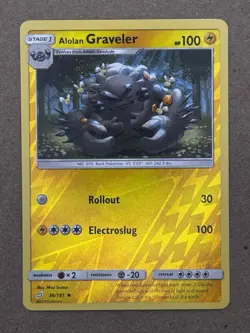 Alolan Graveler 26/181 Pokemon TCG Reverse Holo Sun & Moon NM - Image 1