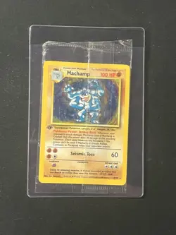 1999 Pokemon Machamp 1st Edition HOLO SHADOWLESS 8/102 RARE *FACTORY SEALED* - Image 4