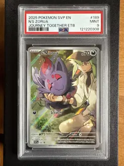 Pokemon TCG N's Zorua SVP 189 Journey Together Promo Card PSA 9 Mint - Image 1