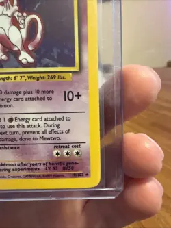 Pokemon TCG Mewtwo Holo Rare Card Base Set 10/102 Vintage Unlimited LP - Image 4