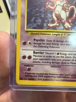 Pokemon TCG Mewtwo Holo Rare Card Base Set 10/102 Vintage Unlimited LP - Image 5