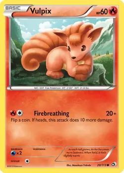Vulpix 20/113 Legendary Treasures Pokemon Card NM - Image 1