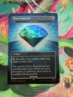 Chaos Emerald (7033) Blue Foil - Lotus Petal - Sonic Secret Lair Magic MTG - Image 1