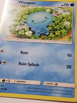 Wooper 25/70 VLP - Dragon Majesty Sun Moon Pokemon Card - Shibuzoh Art - Image 2