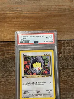 2000 Pokemon Neo Genesis 1st Edition Togepi PSA 8 - Image 2