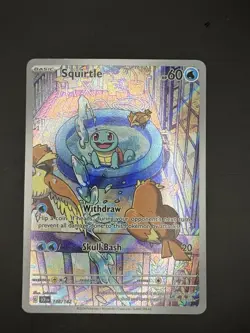 Pokemon Squirtle TCG Stellar Crown Illustration Rare Holo Card 148/142 Sv07 - Image 1