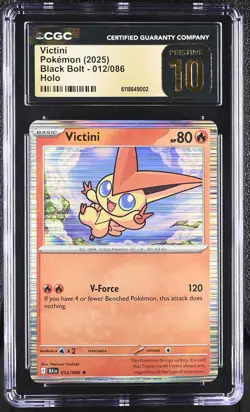 Pokemon English Victini 012/086 2025 Black Bolt - BLK EN Holo CGC 10 PRISTINE - Image 1