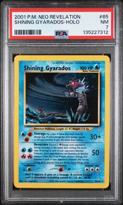 Shining Gyarados Holo Pokemon Neo Revelation 65/64 PSA 7 - Image 1