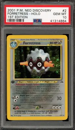Pokemon Forretress Neo Discovery 1st Edition Holo Rare #2 PSA 10 Gem Mint - Image 1