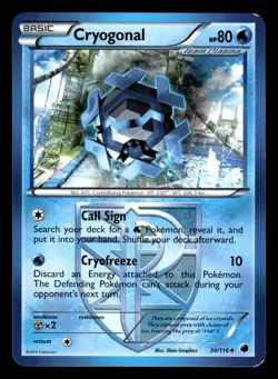 Cryogonal 30/116 BW Plasma Freeze Pokemon Card - Image 1