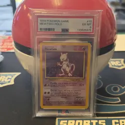 1999 Pokemon Base Set (MEWTWO HOLO) GRADED PSA 6 CARD # 10/102 - Image 1