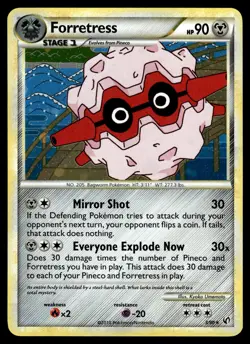 Forretress 3/90 Holo Rare HGSS Undaunted Pokemon vLP - Image 1