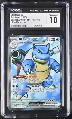 CGC 10 BLASTOISE EX 184 SCARLET & VIOLET 151 FULL ART POKEMON GEM MINT - Image 1