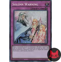 Yugioh Solemn Warning RA02-EN078 Secret Rare 1st Edition NM - Image 1