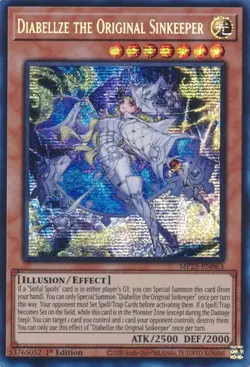 YUGIOH MP25-EN063 Diabellze the Original Sinkeeper Prismatic Secret Rare 1st ED - Image 1