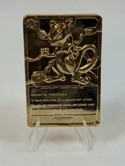 Pokemon Mewtwo 23K Gold-Plated Trading Card 1999 Burger King - Image 3