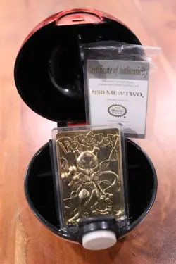 Burger King Pokemon 23K Gold-Plated MEWTWO Trading Card (1999) w/ CERTIFICATE - Image 1
