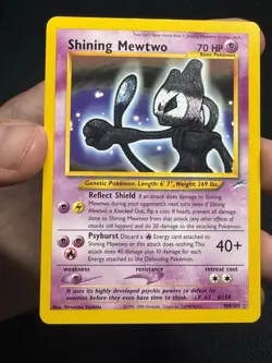 LP Shining Mewtwo 109/105 Unlimited Neo Destiny Pokemon Card - HOLO ERROR! - Image 1