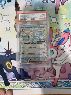 2025 POKEMON PRE EN-PRISMATIC EVOLUTIONS #023 VAPOREON EX RARE PSA 10 - Image 4