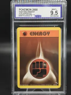 2000 Pokemon TCG Gym Heroes 127/132 Fighting Energy CCG 9.5 Mint - Image 1