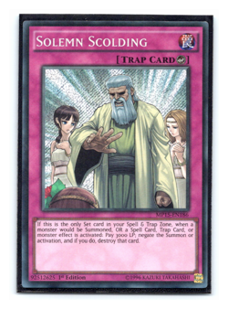 Solemn Scolding - MP15-EN186 - Secret Rare - 1st Edition - Yugioh - Image 1