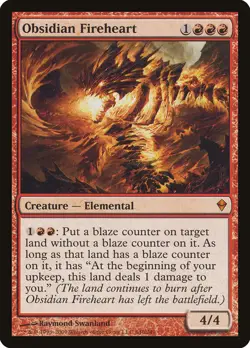 Obsidian Fireheart [Zendikar] Heavily Played - Image 1