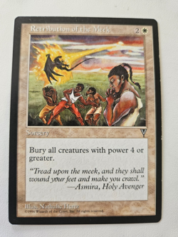 1x Retribution of the Meek Moderate Play, English Visions MTG Magic - Image 1