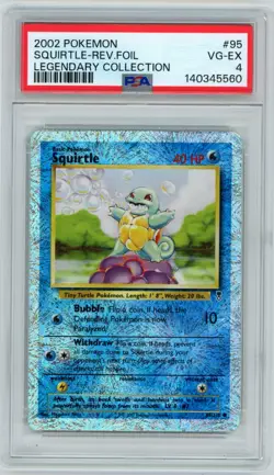 2002 POKEMON LEGENDARY COLLECTION #95 SQUIRTLE-REVERSE FOIL PSA 4 - Image 1