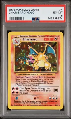 1999 POKEMON GAME #4 CHARIZARD-HOLO PSA 6 - Image 1