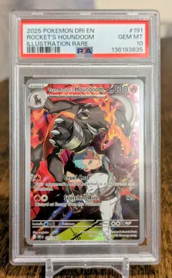 2025 Pokemon Destined Rivals Team Rocket's Houndoom #191/182 PSA 10 - Image 1