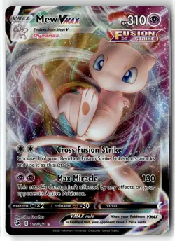 Mew VMAX ⭐ 114/264 Holo Rare VMAX Fusion Strike 2021 Pokemon NM - Image 1