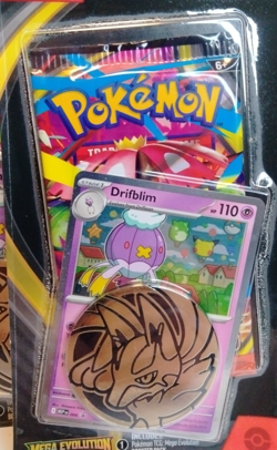 Pokemon Mega Evolution Booster 3 Pack Lot Sealed Blister Drifblim Promo & Coin - Image 2