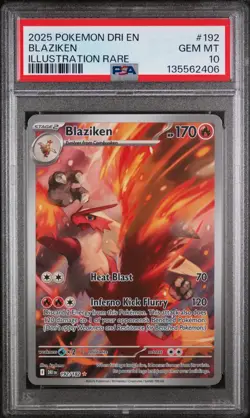 Pokemon Destined Rivals Blaziken 192/182 Illustration Rare PSA 10 - Image 1