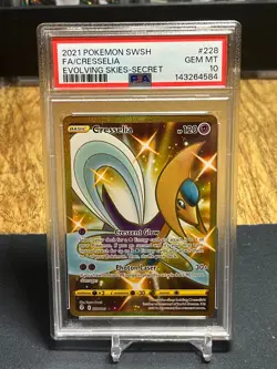 Pokemon Cresselia Secret Rare Holo 2021 Evolving Skies PSA 10 #228/203 Gold - Image 1