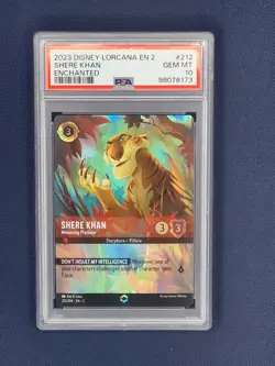 Disney Lorcana -Shere Khan Menacing Predator- 212/204 Enchanted PSA 10 GEM MINT - Image 1