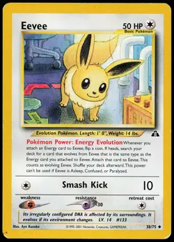 Eevee 38/75 Uncommon Neo Discovery Pokemon Card - Image 1