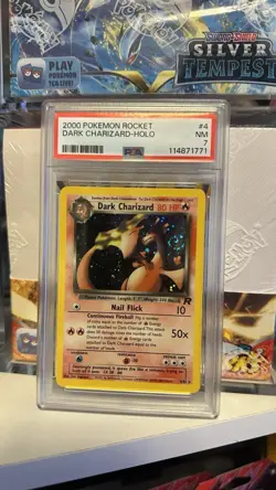 2000 Pokemon Rocket #4 Dark Charizard Holo PSA 7 NM *Swirl* - Image 3