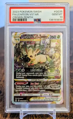 2023 Pokemon Swsh FA/Leafeon VStar Crown Zenith #GG35 PSA 10 GEM MT - Image 1