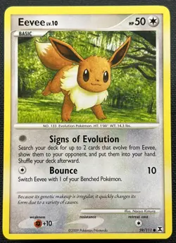 Eevee - 59/111 - Common LP, English Pokemon Rising Rivals - Image 1