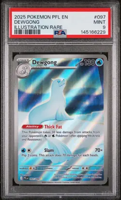 DEWGONG #097 ILLUSTRATION RARE 2025 POKEMON PFL EN PHANTASMAL FLAMES PSA 9 MINT - Image 1