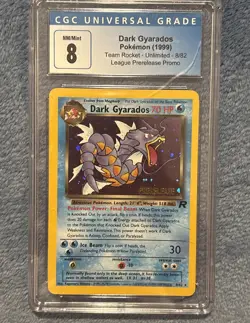 1999 Pokemon Dark Gyarados Prerelease Promo - Rare Holo - Near Mint CGC 8 - Image 1