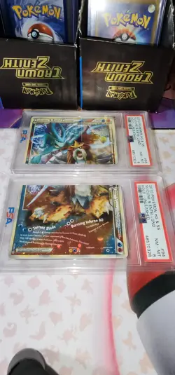 2010 Pokemon Suicune & Entei LEGEND Holo HG & SS Unleashed PSA 8 NM-MT #94 #95 - Image 3