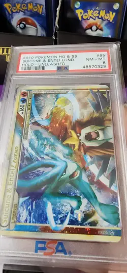 2010 Pokemon Suicune & Entei LEGEND Holo HG & SS Unleashed PSA 8 NM-MT #94 #95 - Image 4