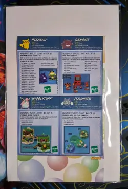 Pokemon Toy Wishes Magazine Uncut 4 Card Sheet (1999) Nintendo Pikachu Gengar - Image 5
